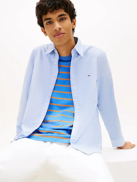 Tommy Hilfiger Βαμβακερό Πουκάμισο Γαλάζιο