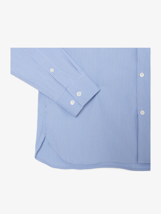 Μακρυμάνικo Πουκάμισο σε Στενή Γραμμή Ριγέ Lightblue