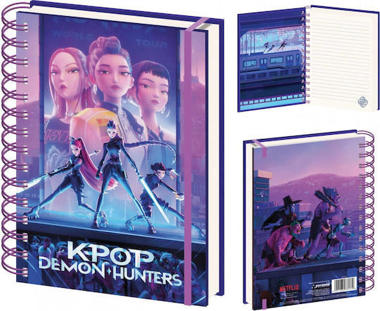 Kids Euroswan Educational Toy A5 Spiral Notebook K-pop Demon Hunters