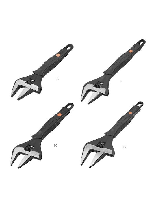 Cheie Franceză Reglabilă Zola Tip Suedez Oțel Carbon Reglaj 0 35 Mm Mâner Termoplastic 21 X 7 X 1.8 Cm Negru