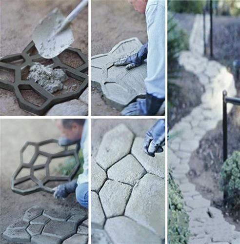 Matriță Pentru Pardoseli Din Beton Zola Model Neregulat Reutilizabil Din Plastic 45 X 45 X 4.5 Cm Negru