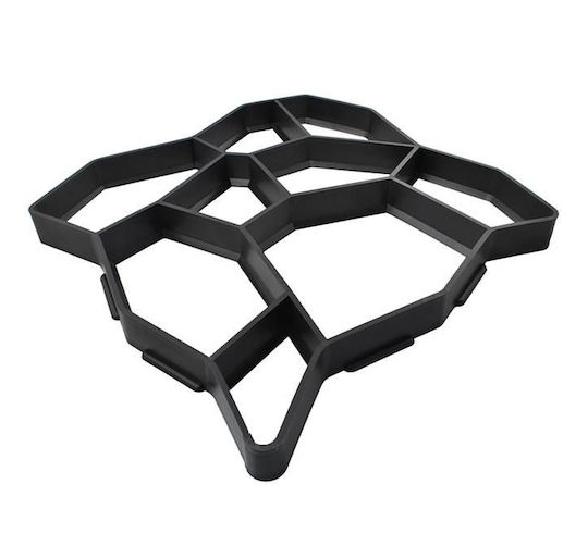 Matriță Pentru Pardoseli Din Beton Zola Model Neregulat Reutilizabil Din Plastic 45 X 45 X 4.5 Cm Negru