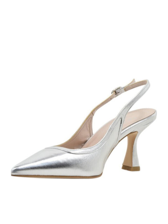 Leather Heels Silver