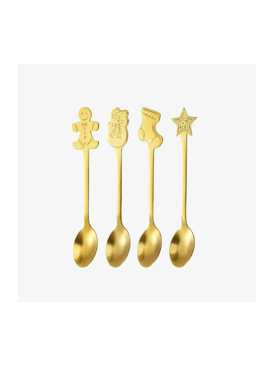 Christmas Spoons Set Metal Finish 4 Pieces Pgsi0149