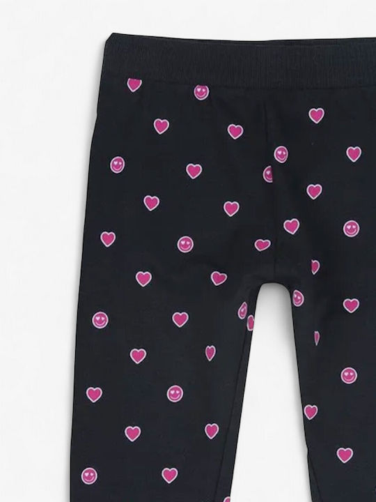 Kinderleggings Sport Lang Schwarz/Pink