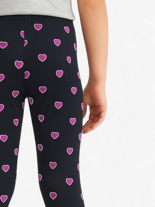Kinderleggings Sport Lang Schwarz/Pink