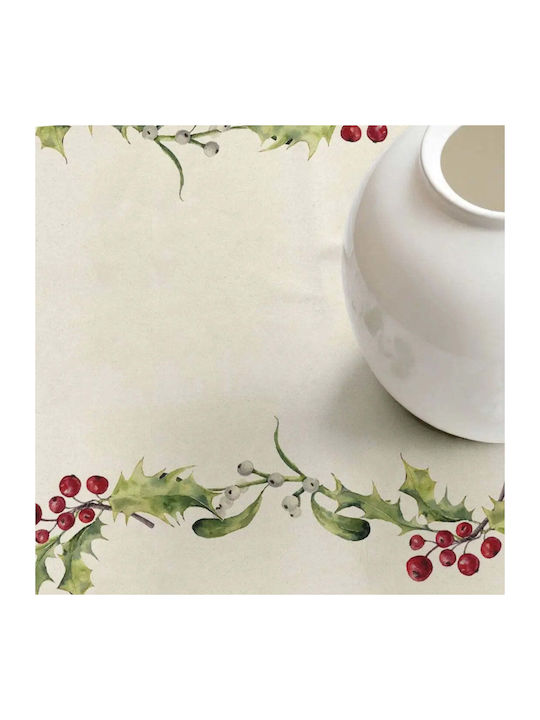 Holly Waterproof Cotton Tablecloth Mistletoe Pgsi0208 300 × 155 Cm
