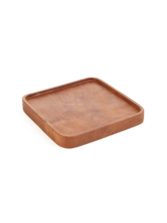 Square Plate Teak Square Natural Wood Pgsi0151 M