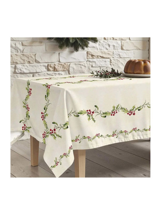 Holly Waterproof Cotton Tablecloth Mistletoe Pgsi0207 250 × 155 Cm