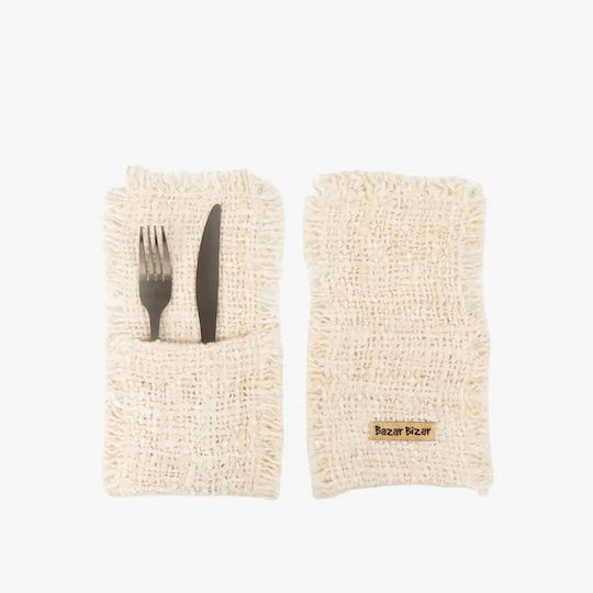 Set Etuis Für Besteck Baumwolle Natürlicher Glanz 4 Stück Pgsi0139