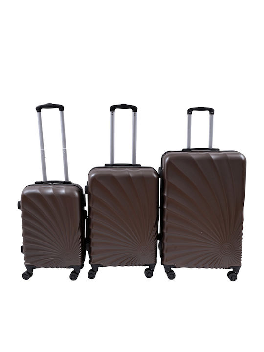 Koffer Hart Braun mit 4 Räder Set 3 Stück