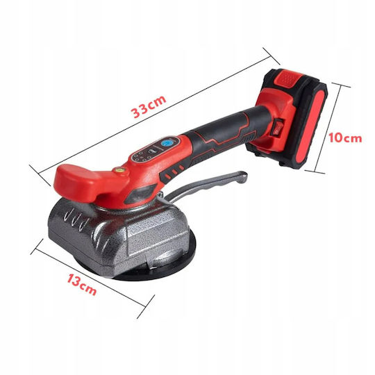 Ventuză Vibrantă Pentru Plăci Ceramice Zola 5 Niveluri de Aspirație 80 Kg Putere de Aspirație 2 Baterii 21 V Diametru 130 Mm Mănuși 4 Răzuitoare Cutie de Depozitare
