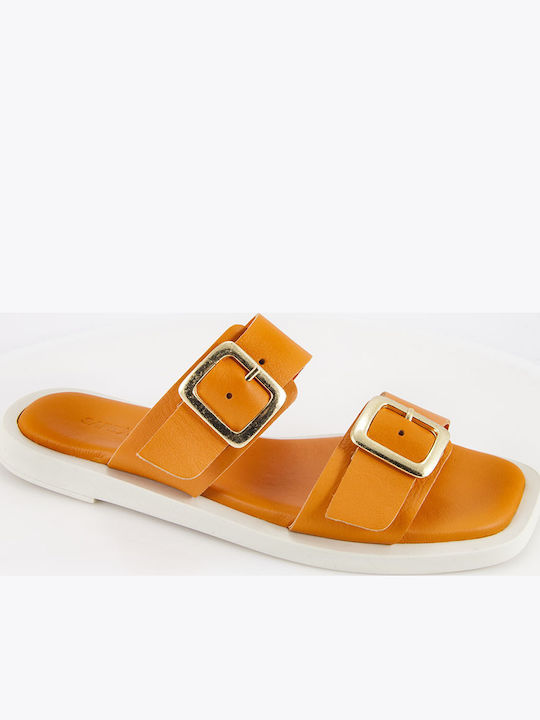 Leather Women's Flat Sandals Purple