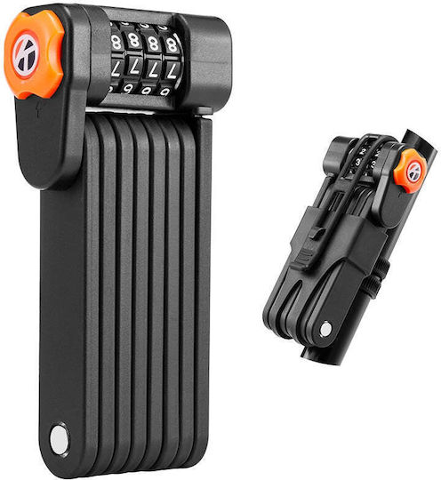 Bicycle Frame-mounted Anti-theft Lock Zola Foldable Combination Lock System Plastic 83 Cm Length Black