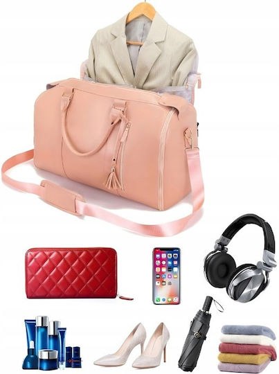 Sac De Voiaj 55l Roz Din Piele Sintetică M53.3xL25.4xÎ31.5cm