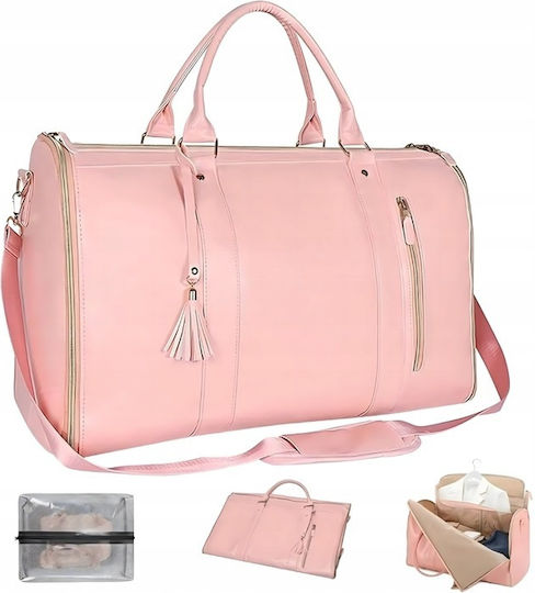 Sac De Voiaj 55l Roz Din Piele Sintetică M53.3xL25.4xÎ31.5cm