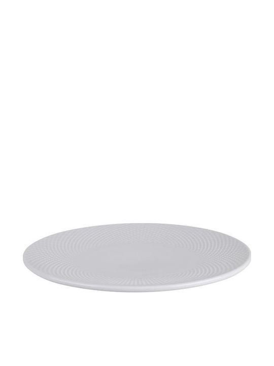 Kutahya Porselen Panio Shallow Serving Plate Made of White Porcelain with Diameter 25cm 6 Pieces