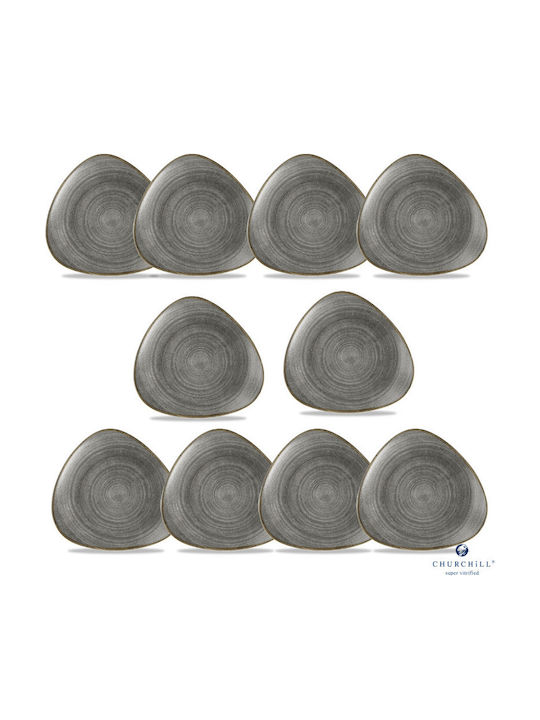 Churchill 1795 Shallow Triangle Serving Plate Porcelain Black 26.5cm 10 Pieces