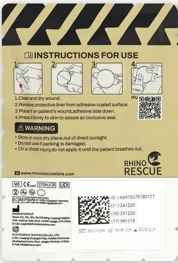 Rhino Rescue Θωρακική Σφραγίδα Βαλβίδα Τρεις 3 Οπές Pzxf0038