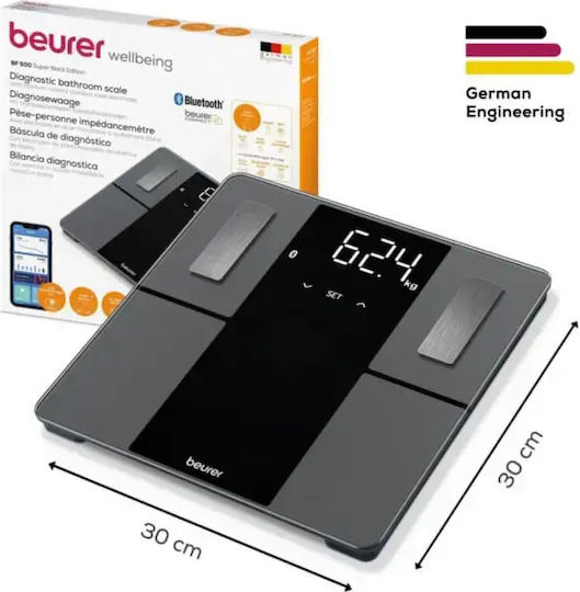 Beurer Smart Ζυγαριά 180kg με Bluetooth Μαύρη 12.03.00.400