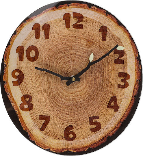 ArteLibre Wall Clock Plastic Brown 27x30cm