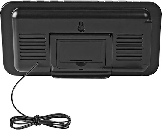 Nedis Digital LED Radio Wecker Mit Usb-a Port Zeitprojektion Schwarze
