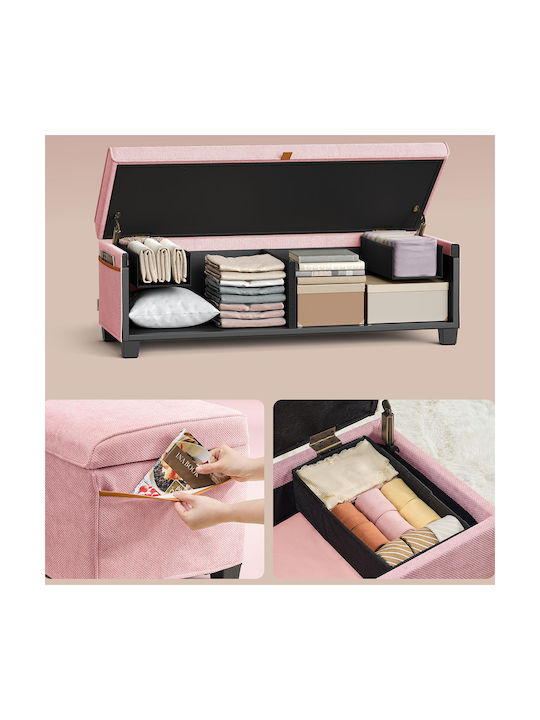Bench Stool with Storage Space Wooden Pink 110x40x40cm