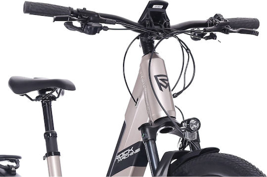 Rock Machine 29" Ασημί Ηλεκτρικό Ποδήλατο Trekking