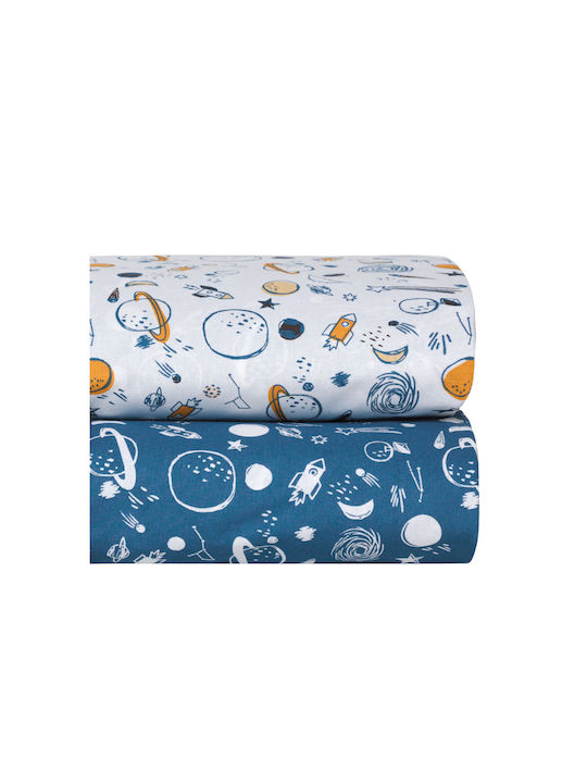 Kentia Set Baby Sheets Cradle Cotton Blue 70x120cm 2pcs
