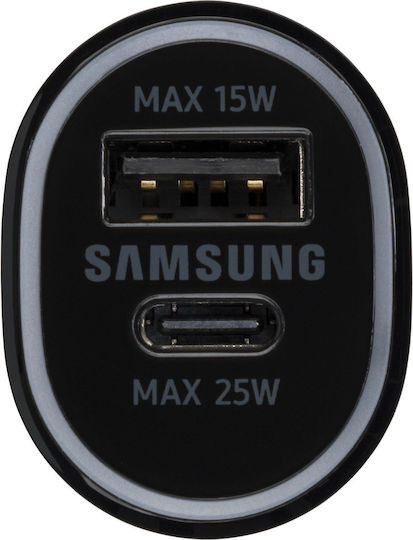Samsung Φορτιστής Αυτοκινήτου 40W με Θύρες: 1xUSB 1xType-C Μαύρος