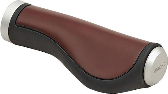 Brooks England Ergonomic Leather Handlebar Grips Brown Size 100/130 Mm