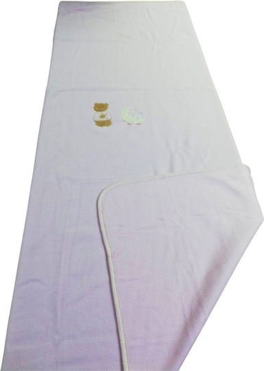 Klotsotiras Κουβέρτα Fleece Εκρού με Ζωάκι 110x160εκ.