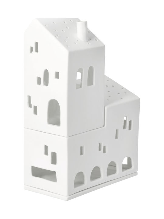 Raeder Light Candle Holder Suitable for Tealights Porcelain in White Colour 15.2x7.5x22cm