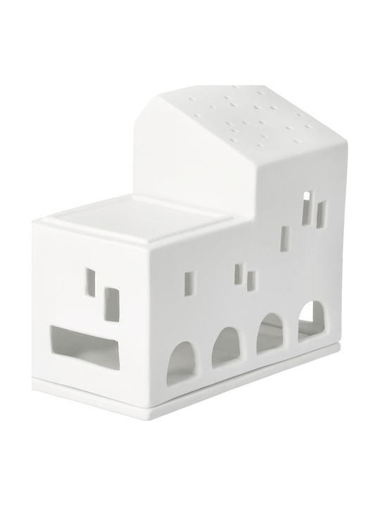 Raeder Light Candle Holder Suitable for Tealights Porcelain in White Colour 15.2x7.5x22cm