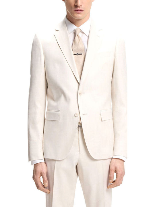 Men's Suit with Slim Fit Ecru