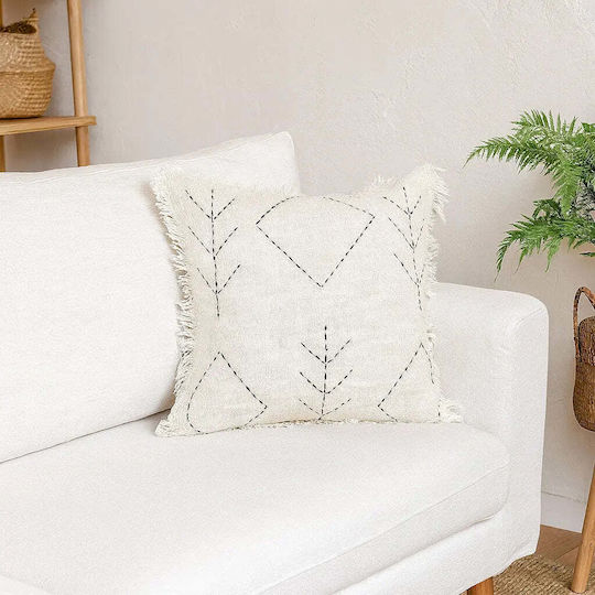 Phos & Gaia Decorative Pillow Case Lilly Made of 100% Cotton White 50x50cm