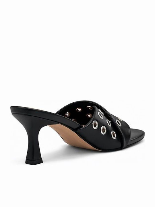 Damen Pantoletten mit Absatz in Schwarz Farbe