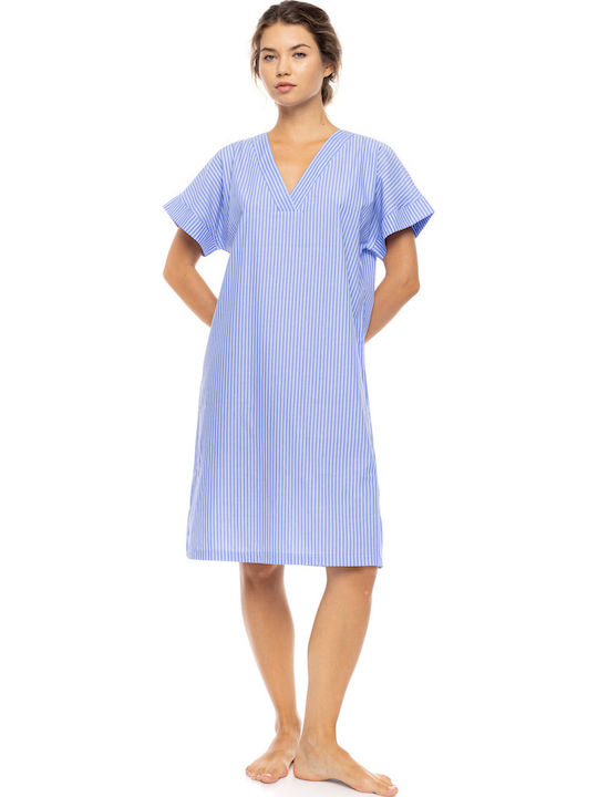 Pink Label Sommerliches Damen-Nachthemd Blue Cloud
