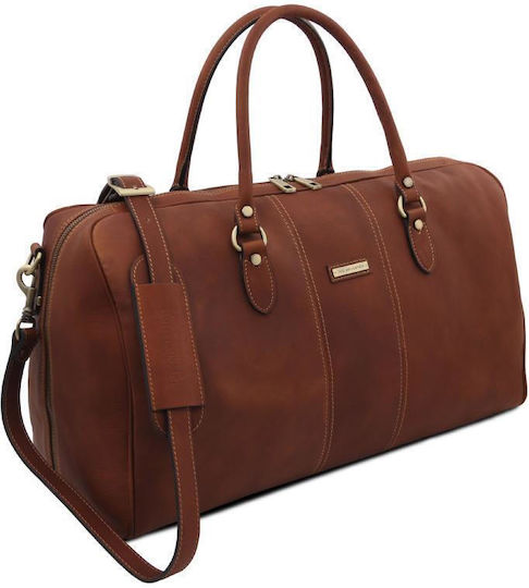 Tuscany Leather Σακ Βουαγιάζ Καφέ από Δέρμα