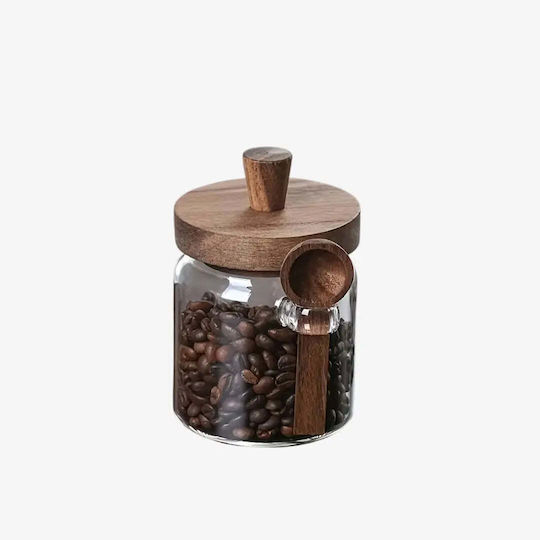 Phos & Gaia Jar for Coffee Tea Sugar with Airtight Lid Glass Transparent 900ml