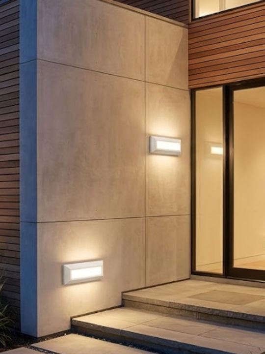 Aca Επιτοίχια Εξωτερική Πλαφονιέρα LED IP65 4W με Θερμό Λευκό Φως 23x80εκ.
