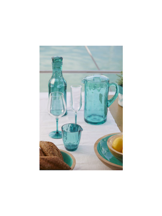 Marine Business Set Glasses for White Wine from Glass in Turquoise Colour 6 Pieces