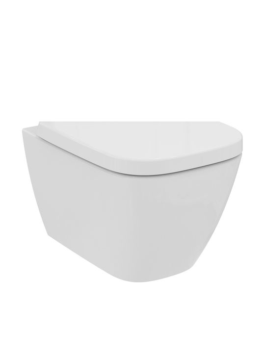 Ideal Standard Монтирана на стена тоалетна Безръбрена с казанче с капак Soft Close бяла Ideal Standard Монтирана на стена тоалетна Безръбрена с казанче с капак Soft Close бяла