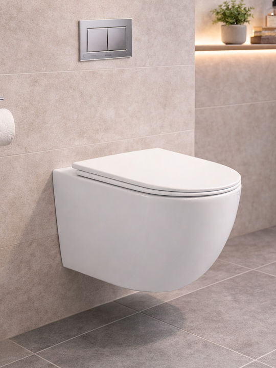 Vinci Λεκάνη Κρεμαστή με Slim Κάλυμμα Soft Close Λευκή