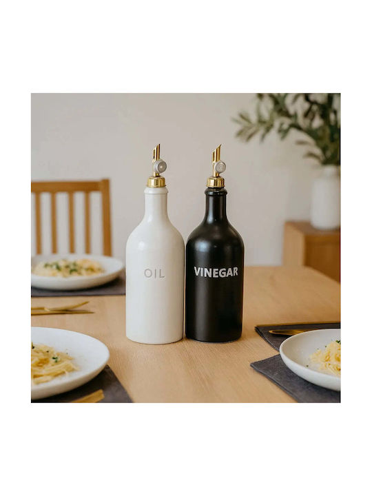 Phos & Gaia Porcelain Oil And Vinegar Dispenser Set With Flow