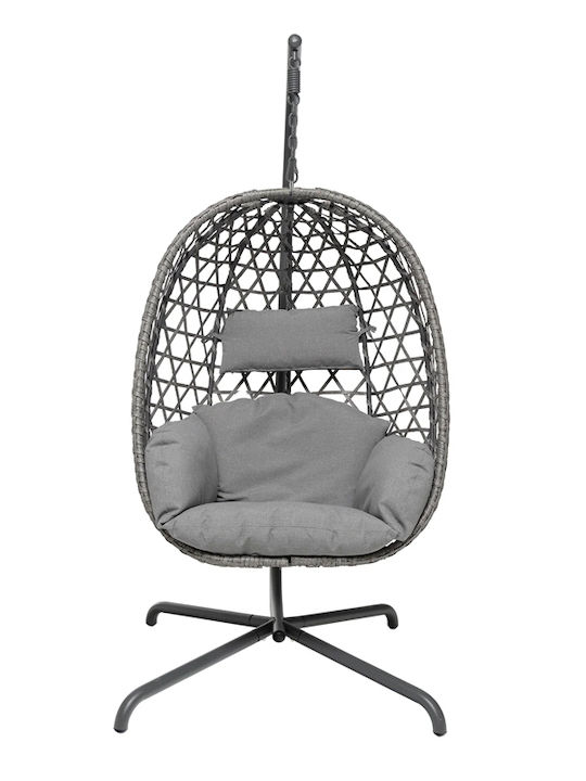 Κούνια Πολυθρόνα με Βάση Rattan Μ107xΠ95xΥ200cm Γκρι Κούνια Πολυθρόνα με Βάση Rattan Μ107xΠ95xΥ200cm Γκρι