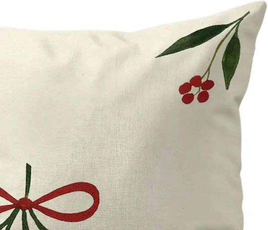 Față De Pernă Mistletoe 50x50 Bumbac Crenguțe Și Fundiță Pghd0137 Față De Pernă Mistletoe 50x50 Bumbac Crenguțe Și Fundiță Pghd0137