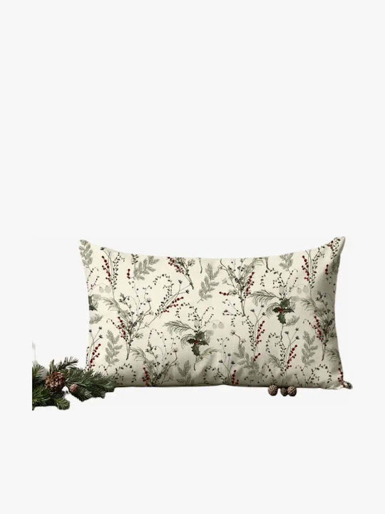 Față De Pernă Christmas Mistletoe 50x30 Bumbac Natural Model Festiv Pghd0129