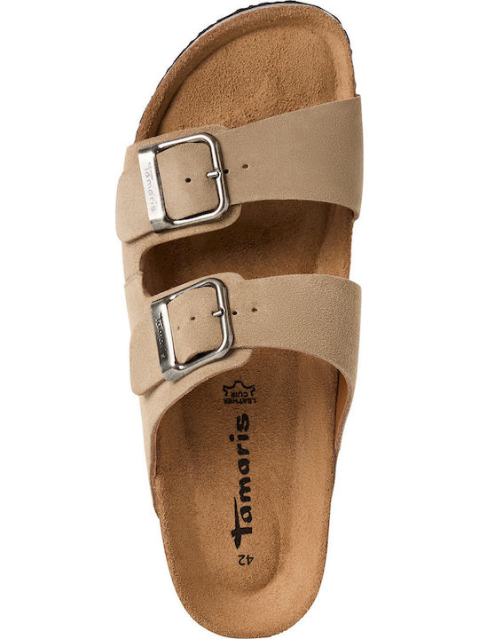 Leather Men's Sandals in Beige Colour