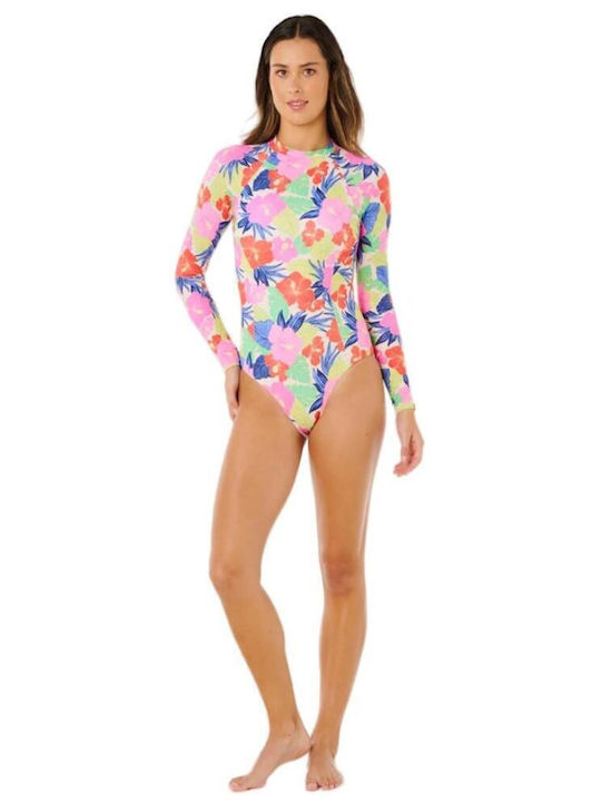 Surf One Piece Swimsuit with Zipper Multicolour